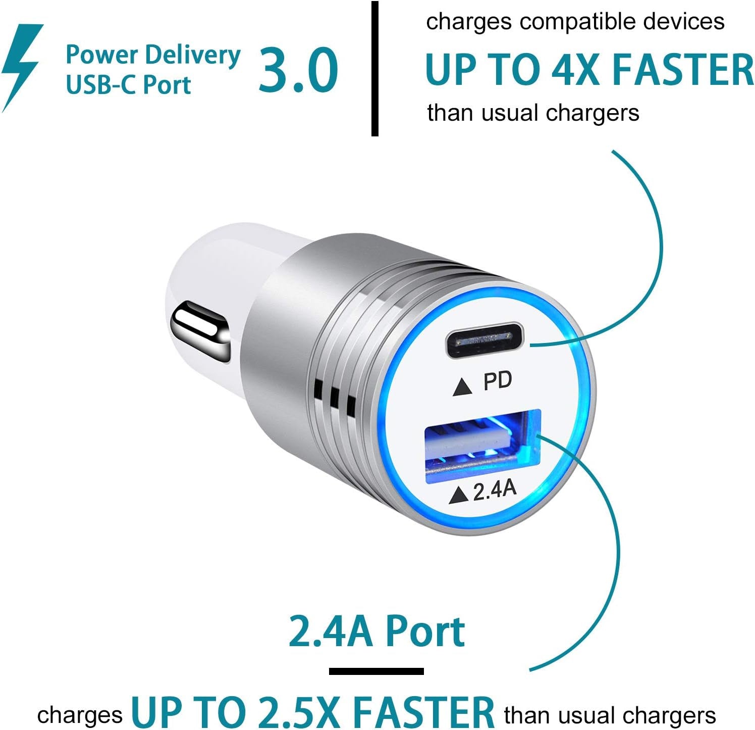 USB C Car Charger Fast Charging C Cord for Samsung Galaxy S23 A14 S22 S21 Ultra/S21+/S20 Fe/Note 20 S10E S9 A01 A71 A72 A52 A32,LG V60 K51 V50 V40 V30,Oneplus 9 Pro 8 8T 7,30W Phone Automobile Adapter