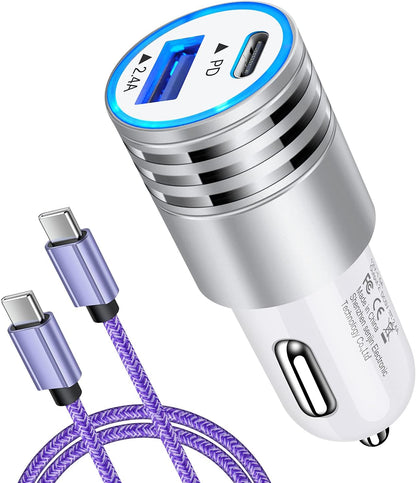 USB C Car Charger Fast Charging C Cord for Samsung Galaxy S23 A14 S22 S21 Ultra/S21+/S20 Fe/Note 20 S10E S9 A01 A71 A72 A52 A32,LG V60 K51 V50 V40 V30,Oneplus 9 Pro 8 8T 7,30W Phone Automobile Adapter